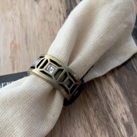 Dyrberg/Kern Daniella ring in Antique Bronze and Swarovski crystals - Picture 2 of 5